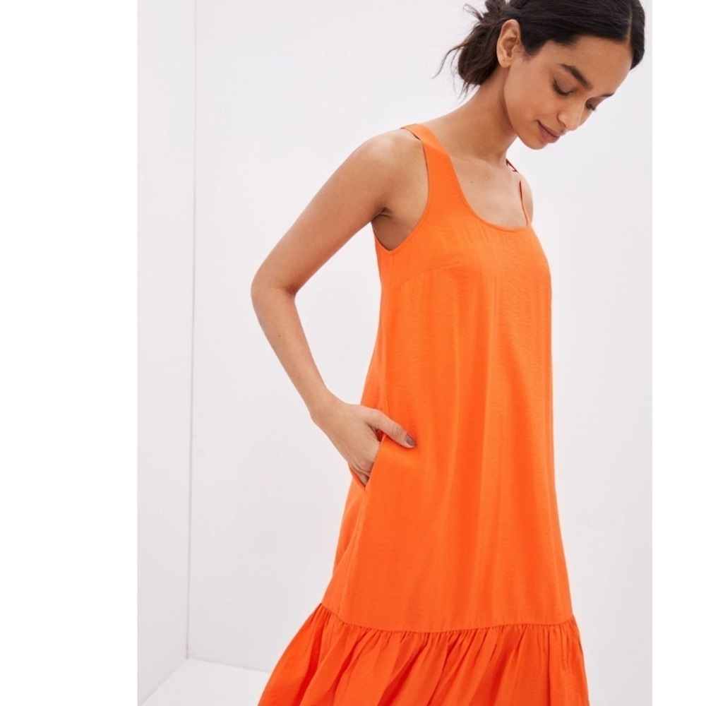 Anthropologie NWT Michaela Flounced Lined Pockets Maxi lined Dress Size XS. - Picture 5 of 16